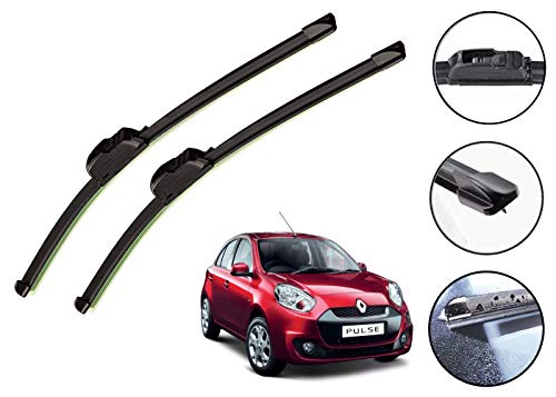 Image of Auto Hub Car Wiper Blades Compatibility With Renault Pulse - Set of 2 Pcs (D-21,P-14)