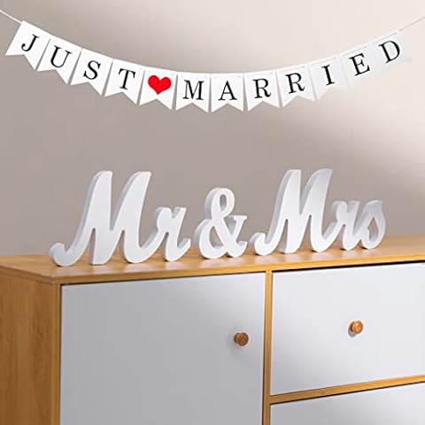 Large Mr and Mrs Sign for Wedding Table Decorations, Anniversary Valentine's Day Sweetheart Table Decor Cover