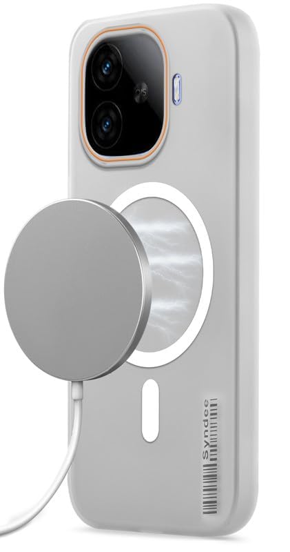 Image of Mr. Case Back Case for iQOO Neo 10R 5G Sleek Frosted Translucent Back Only Compatible with Wireless Magnetic Accessories | Anti-Scratch Shockproof Phone Cover - White