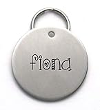 Stainless Steel Dog Tag - Whimsical Large Engraved Pet ID - Unique Font