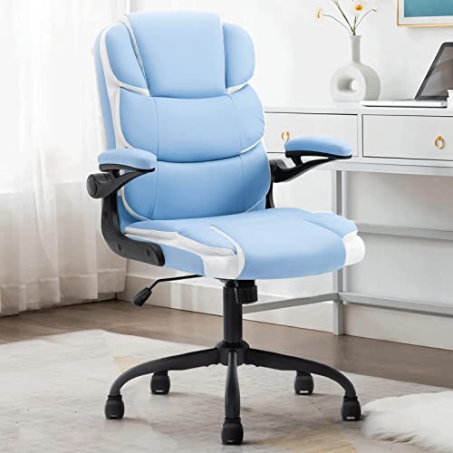 YAMASORO Blau Schreibtischstuhl Ergonomisch Gaming Stuhl mit aufklappbaren...