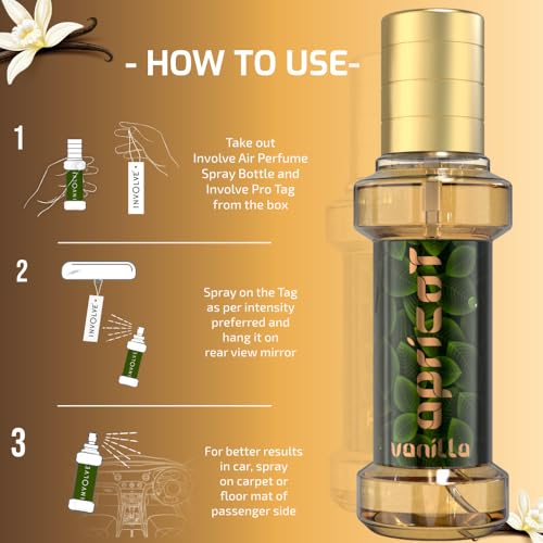 Image of Involve Your Senses Rainforest Apricot Vanilla Scent Perfume - IRF04-30 ml | Rich Fragrance Spray Car Air Freshener | Car fresheners | Car accessories interior| Long lasting fregrance | Car perfume