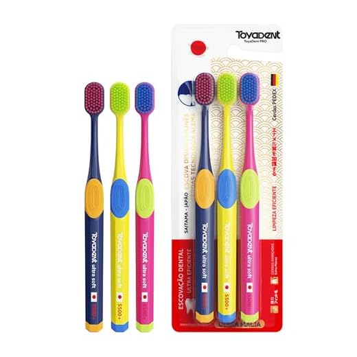 TOYADENT PRO Escova de Dente Macia Premium Alemãs da Pedex, Adulto, Cerdas Extra, 5500 Cerdas, 3 Unidades Multicolorida