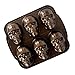 Nordic Ware Tortiera Halloween a Forma di Teschio, Stampo Torta e Cioccolatini con 6 Teschi, Formine Halloween in Alluminio Antiaderente, Accessori Cucina di Alta Qualità Made in USA, Colore: Bronzo immagine