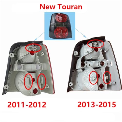 Carcasa de luces traseras Touran 2004-2015 sin bombillas plástico ABS 6