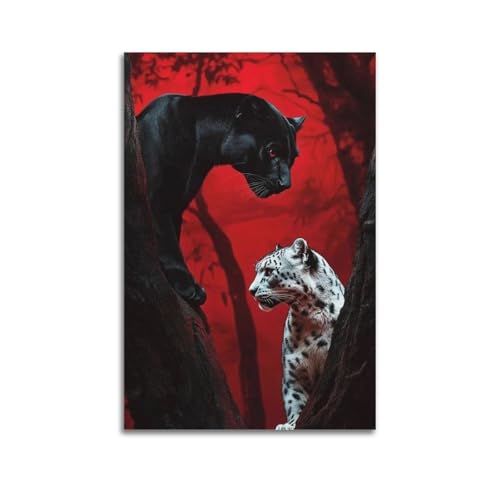 Poster panthère rouge et noire : transformez un mur vide en espace design