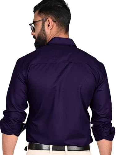 Image of Pinkmint Men's Solid Shirt | Soft Cotton Blend | Casual Shirt | Plain | Full Sleeve - Regular Fit (Combo Pack of 3 | Available in Plus Size)