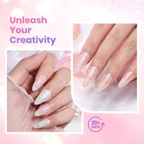 Image of Beetles Pearl Gel Polish Set, Pink Yellow Mermaid Gel Polish Creamy Twist