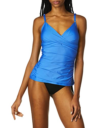 Calvin Klein Women's Tankini Swimsuit with Adjustable Straps and Tummy Control, Azure, X-Small - image 1