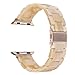 V-Moro Compatible Apple Watch Bands 42mm - Fashion Resin iWatch Band Bracelet Metal Women Men Stainless Steel Gold Buckle for Apple Watch Series 3 Series 1 Series 2 (Light Cream, 42mm(5''-7.67''))