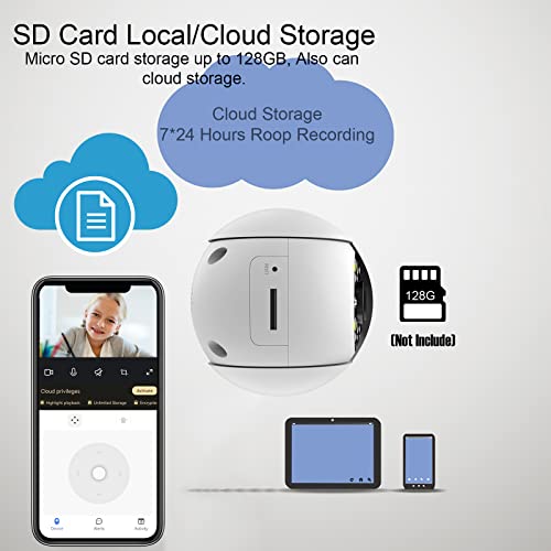 Wifi Light Bulb Camera, 1080P Dual Band 5G Wifi Camera For Home Security, E27 Socket Wireless Indoor Security Camera With 2 Way Audio Color Night Vision Motion Detection Baby Monitor Work With Alexa #TOP6