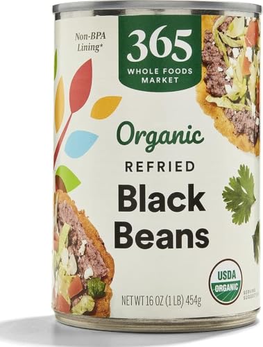 365 by Whole Foods Market, Organic Refried Black Beans, 16 oz - image 1