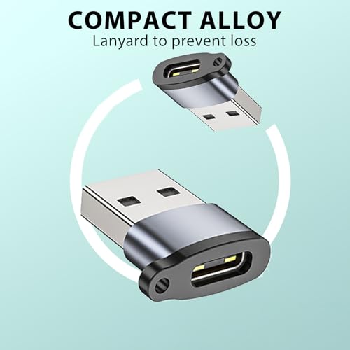 Dopsyesn Adaptador de USB a C,Adaptador USB C Hembra a Macho 2.0 | Pequeño Cargador, Conector de Video Portátil, Accesorios de Audio de Carga Rápida para Viajes, Tabletas y Ordenador - imagen 8