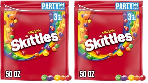 SKITTLES Original Chewy Candy, Party Size, 50 oz Bag (Pack of 2)