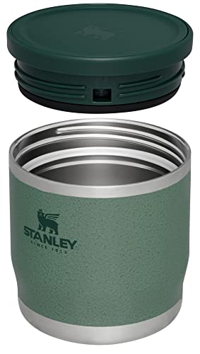 Stanley Adventure To-Go Food Jar 12 oz | Vacuum Insulated Food Container | Wide Mouth Screw On Lid | Packable for Travel | Stainless Steel with Leakproof Lid | BPA-Free | Hammertone Green