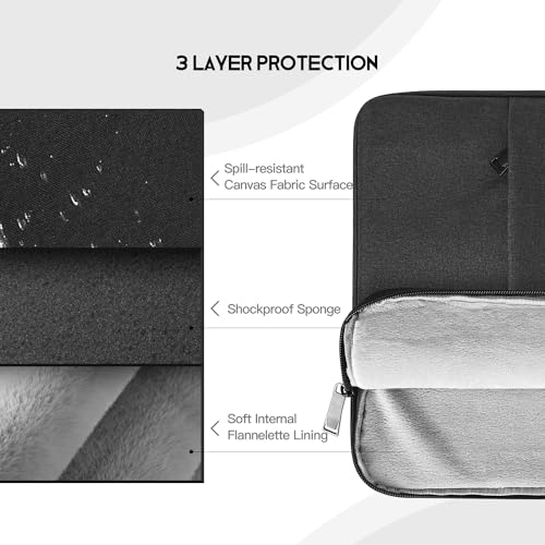 Portable Monitor Case 15.6 16.1 inch, Padded Shockproof Carry Sleeve Bag for 15.6" 16.1" Portable Display Monitors, Water-Resistant Laptop Bag Cover with Accessory Pocket -Black by CaseBuy - Image 6