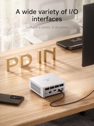 Image of MINISFORUM DeskMini UM750L Slim Mini PC AMD Ryzen 5 7545U Small PC, 16GB LPDDR5 RAM+1TB PCIe4.0 SSD, HDMI /DP /USB4 Outputs, 2.5G LAN, WiFi 6E, 5xUSB Port AMD Radeon 740M Graphics Small Form Factor