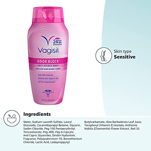 Vagisil Feminine Wash for Intimate Area Hygiene, Odor Block, Gynecologist Tested, Hypoallergenic, 12 oz, (Pack of 1) - Image 8