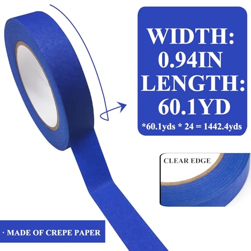 SmaringRobot Blue Masking Tape, Painters Tape, Painting Tape (1442.4yd=0.94IN...