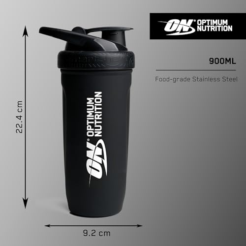 Optimum Nutrition Reforce Steel Smartshake, Durable Food-Grade Stainless Steel Protein Shaker Bottle, BPA Free Bottle with Leak-Proof Flip-to-Cap, Easy to Carry Smart Shaker for Protein Shakes, 900 ml - Image 3