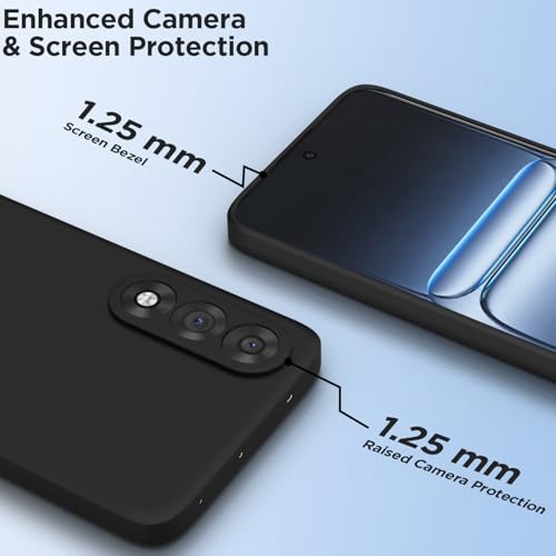 Image of Outlouders Back Cover for OnePlus Nord 5 5G | Camera Protection | Durable Soft Matte Silicone Bumper Case (Black)