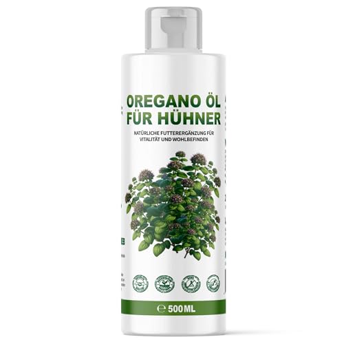 DKT-Natura | 500ml Oregano ÖL mit 80% Carvacrol | Hochdosiert | Für Hühner | Vogelgrippe Vorsorge | die Verdauung & Darmflora | Hilfe bei Parasitenbefall | Ergänzungsfutter Hühner, Tauben, Wachteln