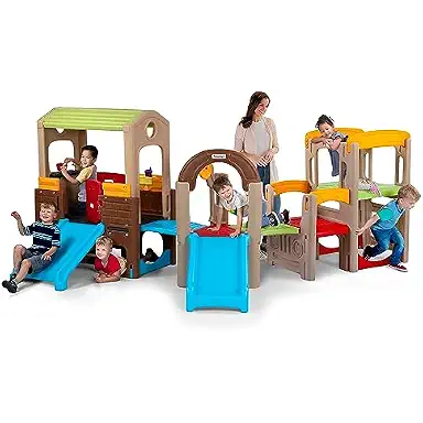 Simplay3 Young Explorers Modular Play System, Kids Activity Outdoor Playset for Children Age 18 mos - 6yrs, Toddler Playground Slide, Climb and Playhouse
