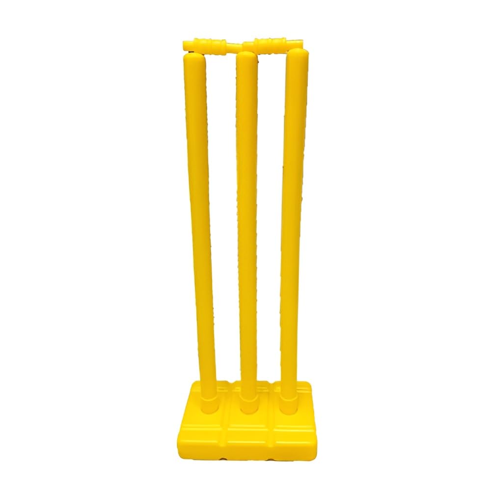 Best Plastic Full Size PVC Cricket Wicket Set, 3 Stumps, 2 Bails, 1 Base-image-3