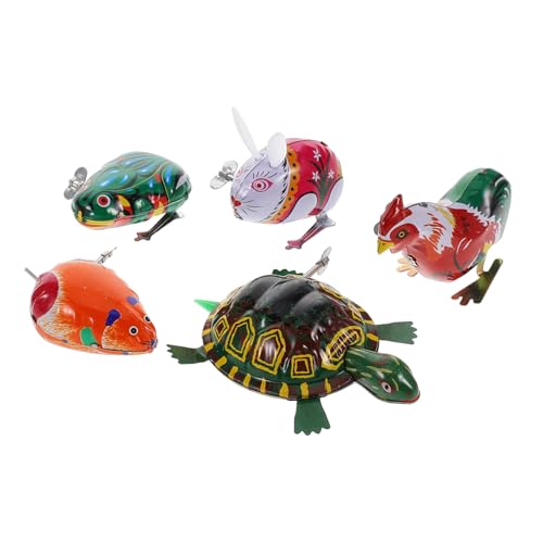 VANZACK 5Pcs Wind Up Retro Clockwork Playthings for Classroom Rewards Stocking Stuffers Random Styles Develops Fine Motor Skills and Imagination