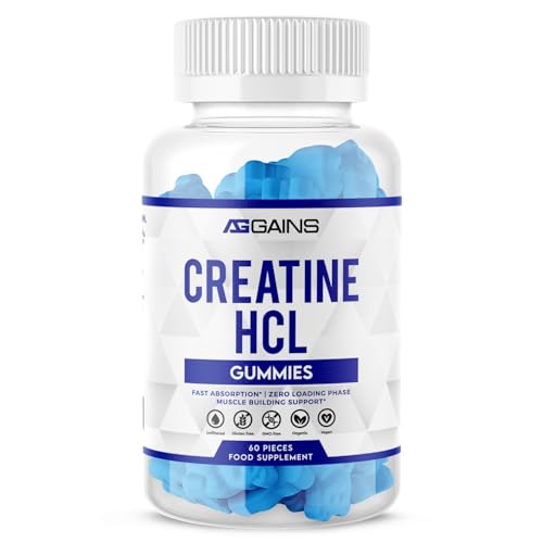 Creatine Gummies with HCL (Hydrochloride) Lab Tested 60 Vegan Gummies No Loading Phase Fast Absorption Gentle on Stomach 2000MG Daily Creatine Supplement for Men & Women | AG Gains