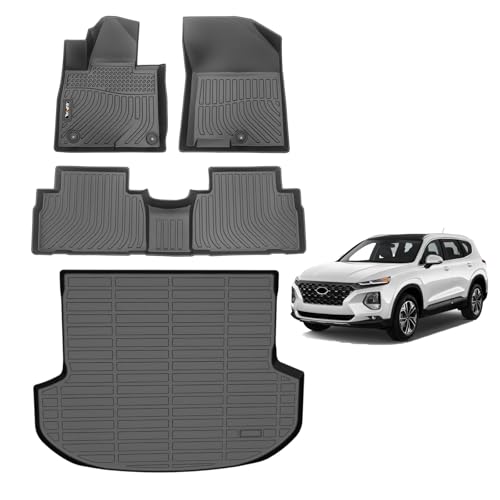 AIPOIL® Floor Mats & Cargo Liner Set for 2019-2020 Hyundai Santa FE All Weather Protection TPE...