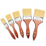 Paquete incluido: 1 X 5pcs brochas pintura; Tamaño: 1 pulgada * 1, 1.5 pulgadas * 1, 2 pulgadas * 1, 2.5 pulgadas * 1, 3 pulgadas * 1. Color: mango de madera marrón + rojo.