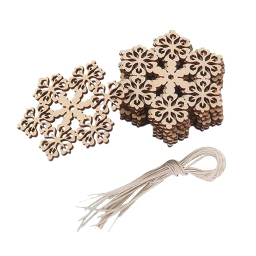 Ornements en papier et flocons de neige en bois FCXDMY pour un décor saisonnier de Noël raffiné