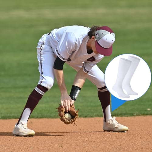 Toulite 6 Pairs Stirrup Sanitary Liner Baseball Socks Under Stirrup Sanitary Liner Softball Tube Socks Multi Sport Field Hockey Football Socks for Adults4