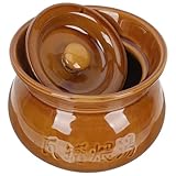 Homoyoyo Keramik Suppentopf mit Deckel 500 Ml Antihaftbeschichtet Hochtemperaturbeständig für Haushalt Suppenrestaurant