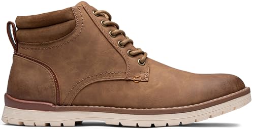 Vostey Men's Boots Hiking Boots Fashion Casual Chukka Boots for Men (BMY673VIN Yellow Brown Size 14)