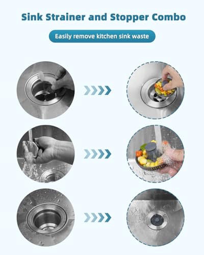 Tapón colador de cocina 3 en 1 universal, 2 piezas acero inoxidable miniatura 2