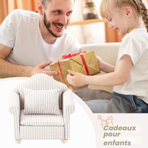 Fauteuil miniature 1/12 miniature meubles lutin canapé maison de poupée accessoires bois maison de poupée meubles lutin meubles miniature accessoires – vue 7