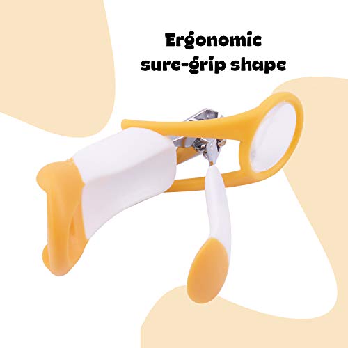 Image of Baybee Baby Nail Clipper with Magnifier Zoom Lens, Safety Nail Cutter for New Born Babies Infant Toddler, Manicure Pedicure Care| Baby Nail Cutter| Nail Clipper for New Born Baby (Pack of 1) (Orange)