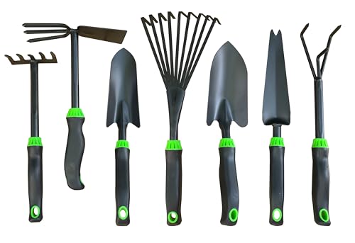 JIECHENG 7-Piece Aluminum Alloy Heavy Duty Gardening Tool Set –