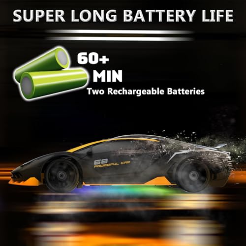 Image of Remote Control Car RC Drift Car 2.4GHz 1:24 4WD 15KM /H High Speed Racing Sport Car with LED Lights Drifting Tire Racing Sport Toy for Adults Boys Girls Kids Gift