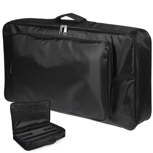 WESIEVYA Bolsa de Almacenamiento Negra M para Pedaleras de Efectos de Guitarra Cremallera, Estuche Portátil Resistente de Nailon para Transportar y Guardar Pedales de Guitarra Eléctrica