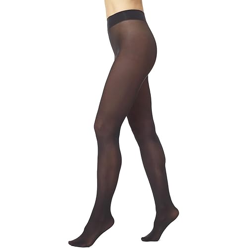 HUE Women’s Opaque Sheer to Waist Tights, Black, 3