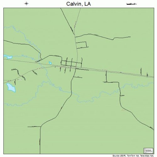Large Street & Road Map of Calvin, Louisiana LA Printed poster size