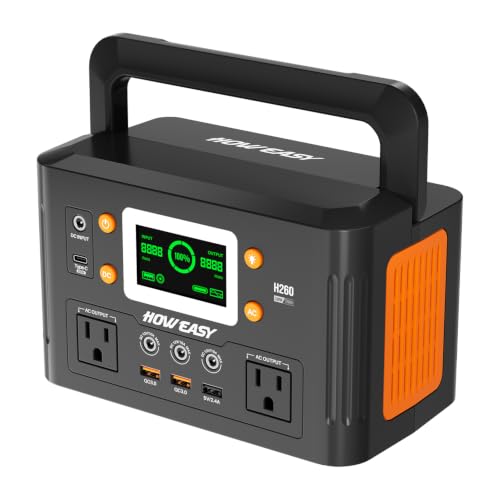 HOWEASY Portable Power Station with Solar & AC Outlets