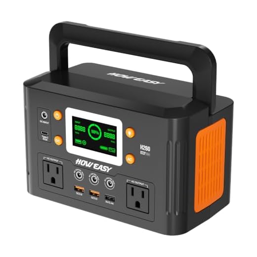 HOWEASY Portable Power Station,260W(500W peak) Solar Generator with PD 65W,110V Pure Sine Wave AC Outlet, 48000mAh Backup Lithium Battery for Outdoor Camping Travel Home Emergency