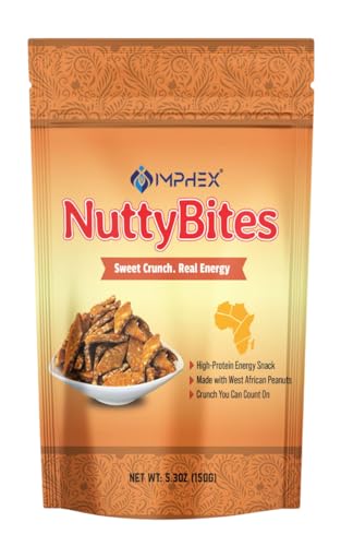 Imphex NuttyBites | Senegalese Caramelized Peanut Bars – Crunchy, Sweet & Energy-Packed | Authentic West African Nougat Snack | 5.3 oz (150g)