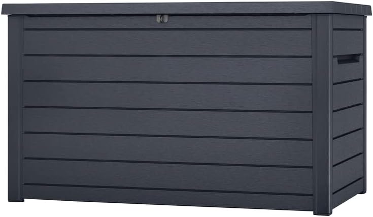 Keter 870L XXL anthracite deck storage box with gas lift lid