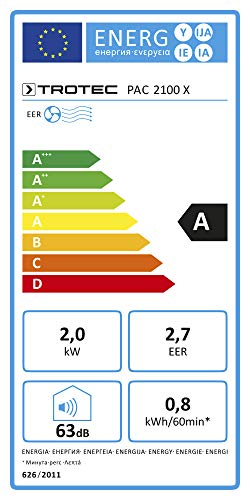 TROTEC Lokale airconditioner PAC 2100 X met twee ventilatorsnelheden, drie bedrijfsmodi: koeling, ventilatie… - Image 7