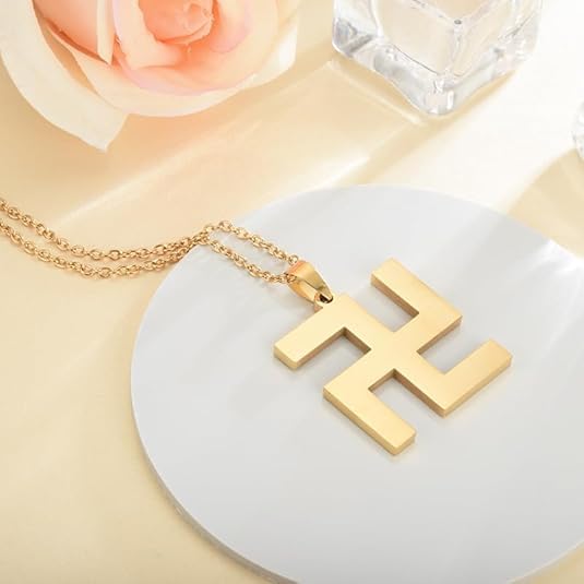 Buddhist Simple Sanskrit (Meaning Life And Reincarnation Where Auspicious Virtues Gather) Gold Pendant Alloy Necklace, Versatile Collarbone Chain For Men And Women, Religious Gift2